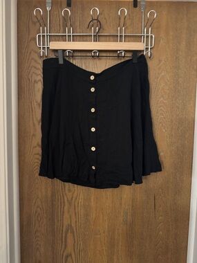 Maurices Black Button-Front Skater Skirt